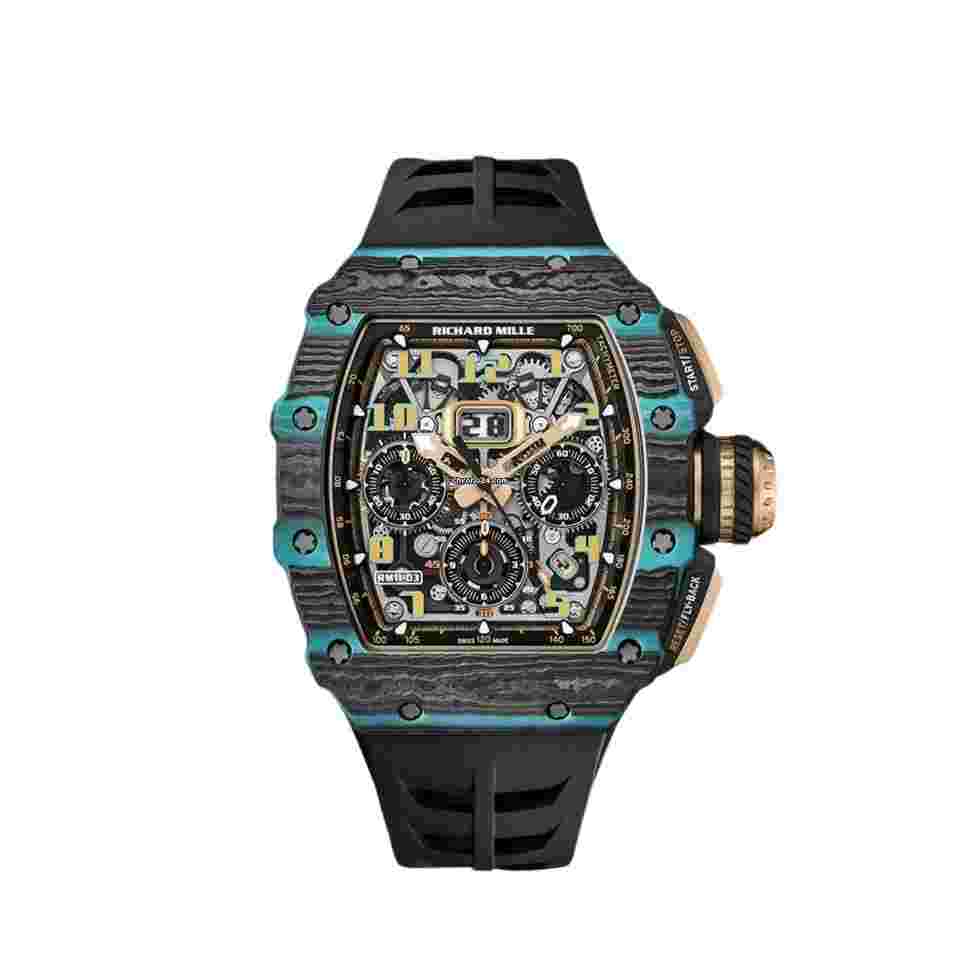 Richard Mille RM 011
11-03 'Ultimate Edition' Flyback Chronograph Carbon Turquoise Quartz TPT