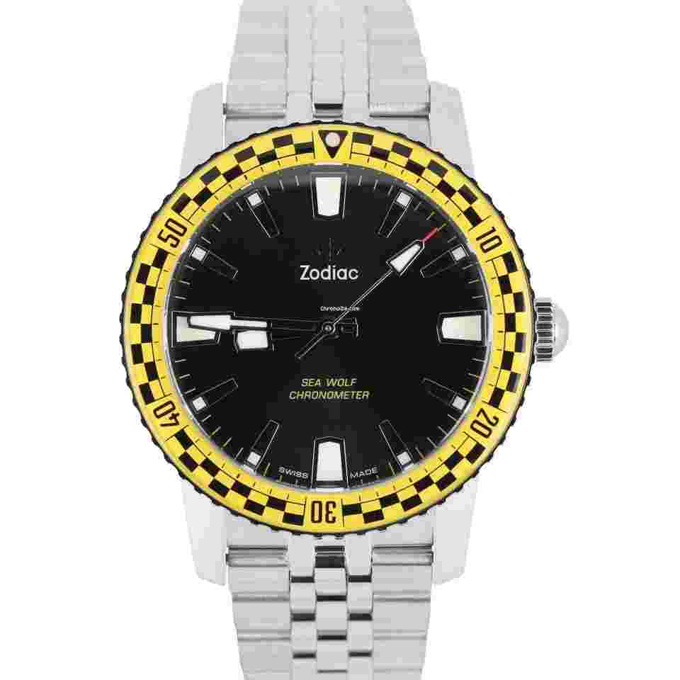 Zodiac Sea Wolf
Rally Yellow Topper Limited Edition Black 40mm ZO9272 Watch BOX