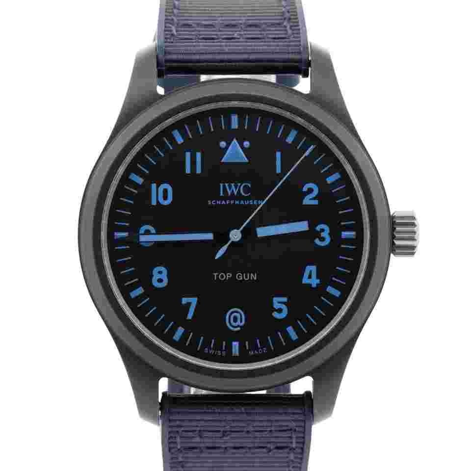 IWC Pilot Chronograph Top Gun 2023 PAPERS IWC Pilot TOP GUN Black Ceramic Blue Watches@ IW326904 41mm BOX