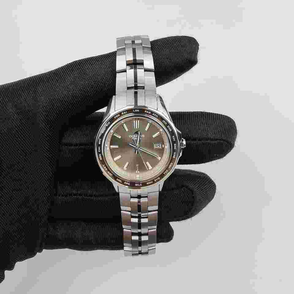 Casio Oceanus Titanium solar radio World Time date Couples women watch OCW-S40-5AJF