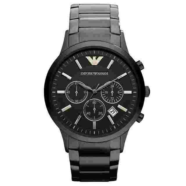 Armani Black Chronograph Quartz Herenhorloge Renato Black AR2453 van Emporio Armani