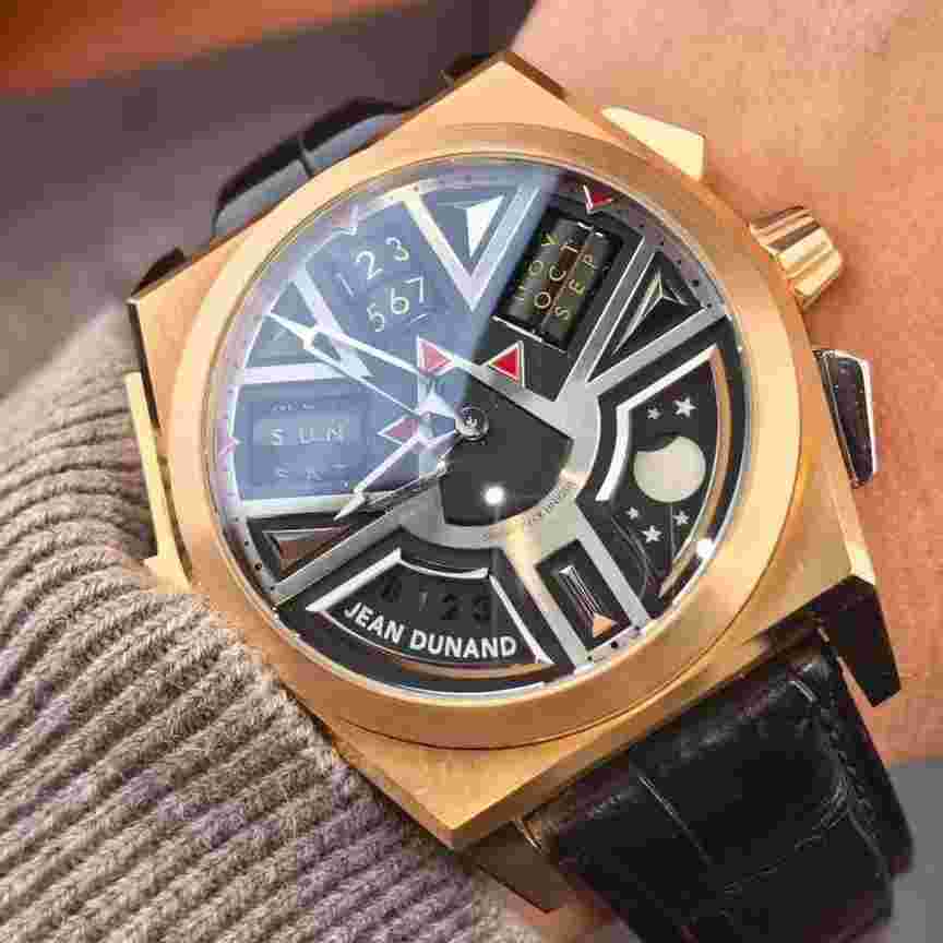 Jean Dunand Rose gold perpetual calendar watch Minute Repeater