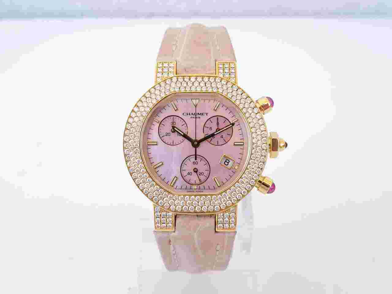 Chaumet Class One 18K Yellow Gold MOP Dial Diamonds Bezel