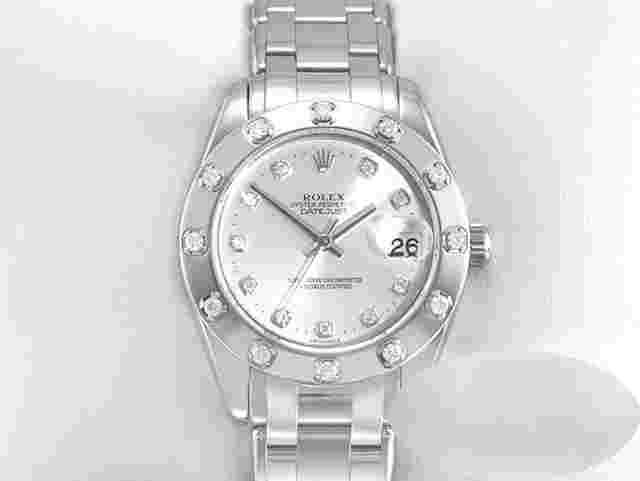 Rolex Lady-Datejust Pearlmaster 34 81319 Weissgold 750 Diamanten Automatik Lady 18kt White Gold Oyster Chronometer