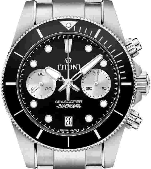 Titoni Seascoper 300 Bi-Compax Chronograph 94300 S-BK-731