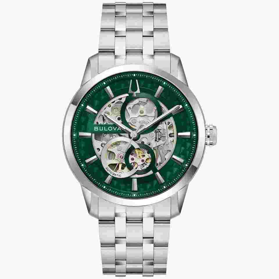 Bulova Crystal Sutton 96A329 men's automatic watch 40 mm sapphire crystal 30 m WR steel strap Bulova Sutton 96A329 men's automatic watch 40 mm