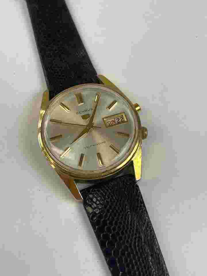 Benrus Automatic Self-winding QuickSet Calendar Day/Date Gold Capped Classic Dress Jumbo Vintage