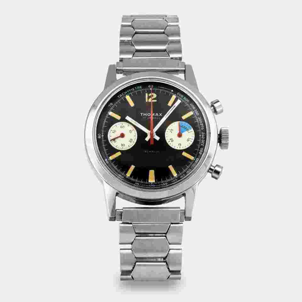 THOMAX | Jumbo Yachting Chronograph Multicolored Tritium Dial | Red Seconds & Counters | Valjoux