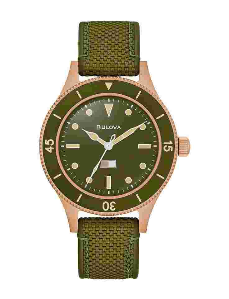 Bulova archive series mil ships 41 mm automatic watch 98a324