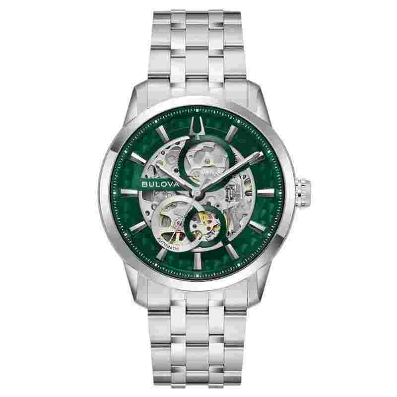 Bulova Crystal Sutton 96A329 men's automatic watch 40 mm sapphire crystal 30 m WR steel strap Bulova Sutton 96A329 men's automatic watch