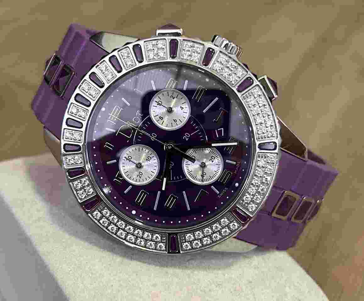 Dior Christal Chronograph Chronograph Purple Diamonds