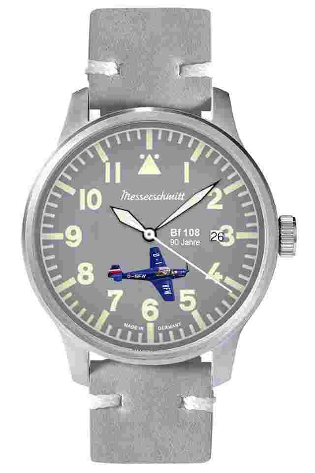 Messerschmitt ME-42BF108L Herren-Fliegeruhr Quarz Grau