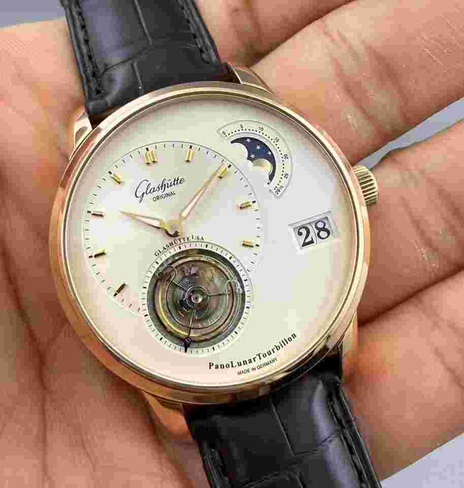 Glashütte Original Rose Gold Automatic Watch 40MM,Pano Lunar Torbillon 93-02-05-05-50