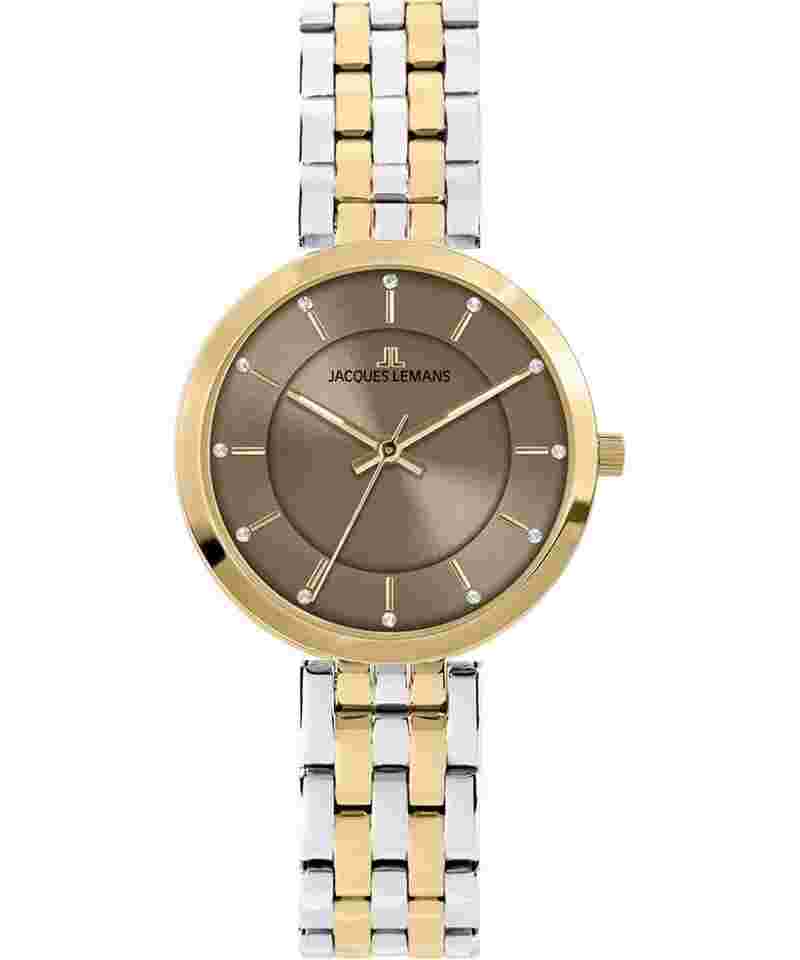 Jacques Lemans 1-2211D Damenuhr Milano Zweifarbig/Braun