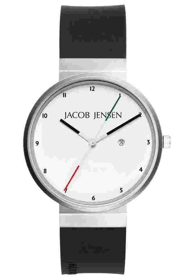Jacob Jensen 646 Herrenuhr Titan Quarz Schwarz/Weiß