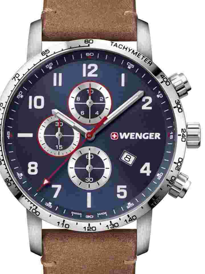 Wenger 01.1543.108 Attitude Chonograph Herrenuhr 44mm 10ATM