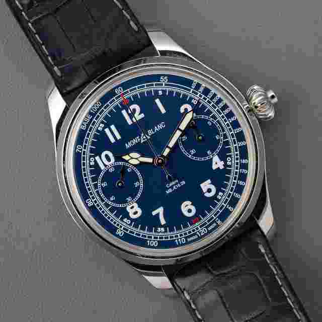 Montblanc 1858 Chronograph Tachymeter Limited Edition Blue Dial 44mm