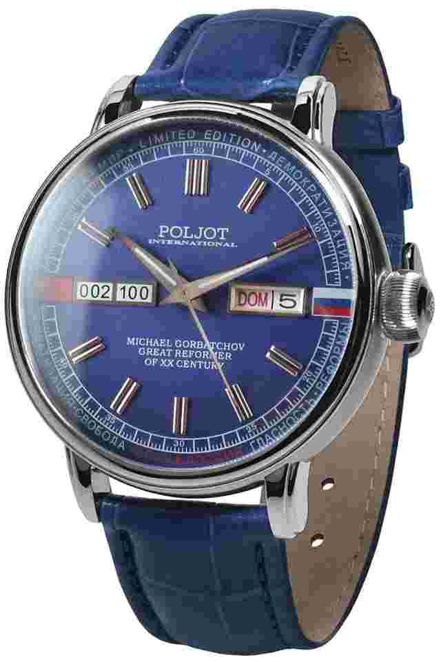 Poljot International 36NH.4200114 Herrenuhr Automatik Gorbatchov Blau LE
