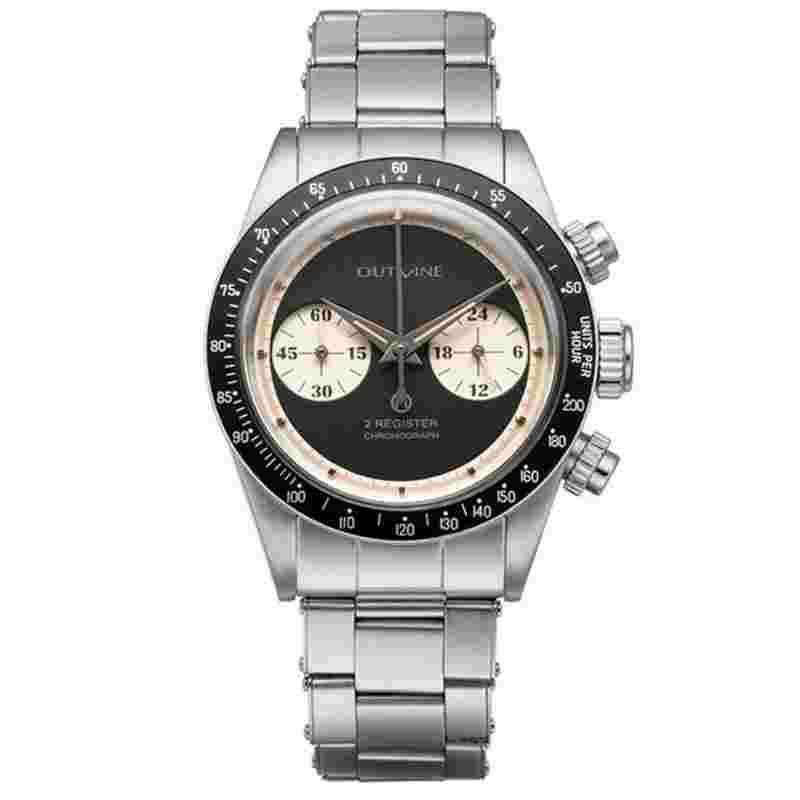 OUTLINE x Tic Tac analog Mechanical quartz Chronograph metal watch YK20232-2BK