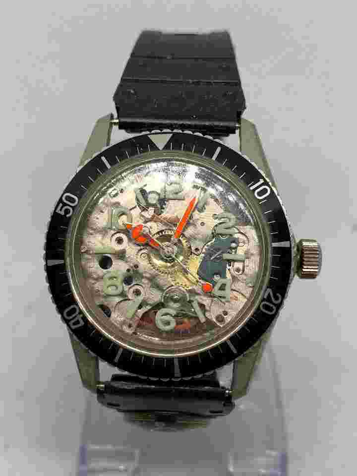 Lucerne Vintage 12623 Skeletonized Diver Men's Mechanical Wristwatch Swiss