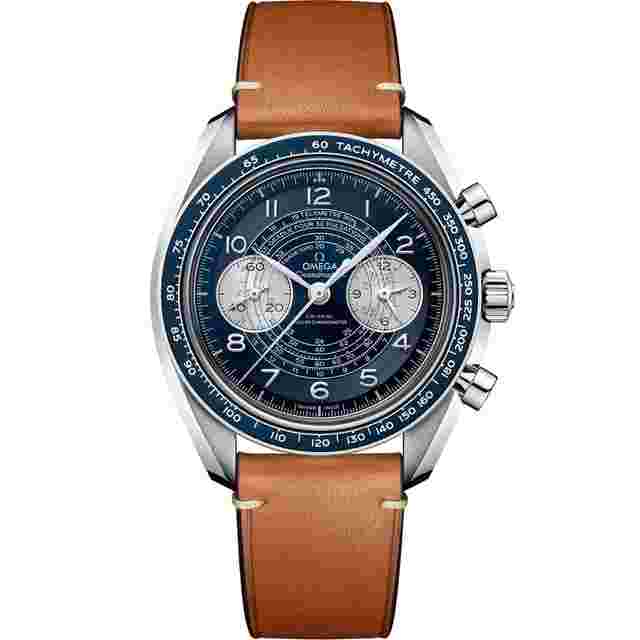 Omega Speedmaster Chronoscope Two Counters 43mm Steel on Leather Strap - 329.32.43.51.03.001
