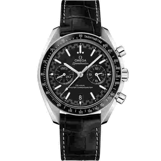 Omega Speedmaster Racing Two Counters 44.25 mm Steel on Leather Strap - 329.33.44.51.01.001