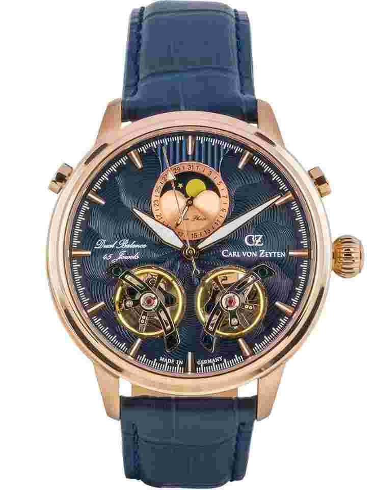 Carl von Zeyten CVZ0060RBLS Herrenuhr Durbach Automatik Mondphase Limited Edition 46mm 5ATM