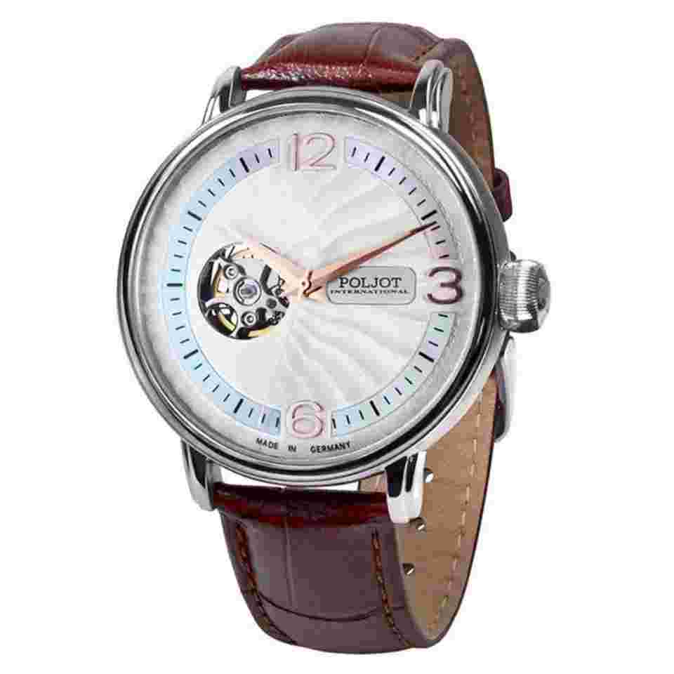 Poljot International 38NH.4280811 Herrenuhr Automatik Jaros Open Heart Braun
