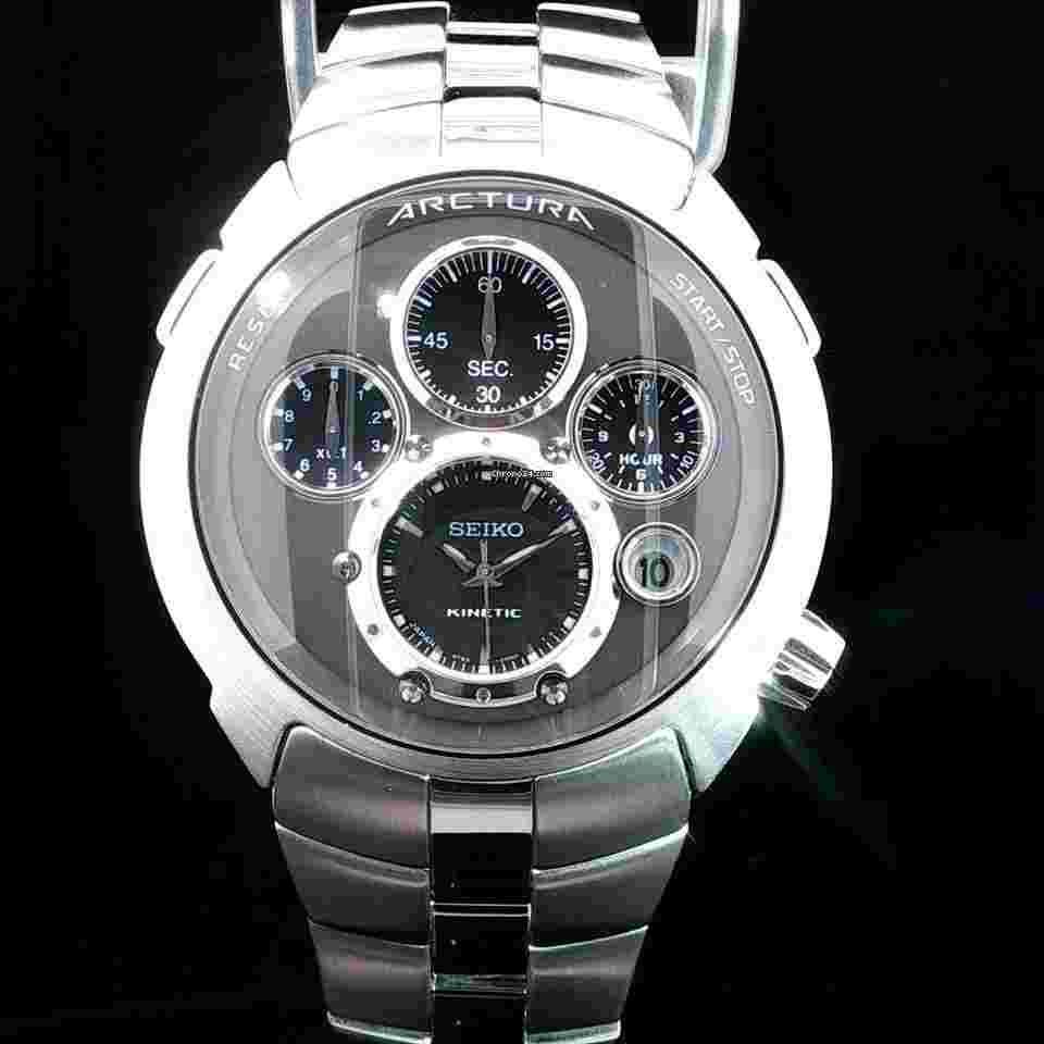 Seiko Arctura Kinetic Chronograph SLQ025 - 9T82 Serviced! Full Set Rare 1 of 500 Includes Kinetic Chargers