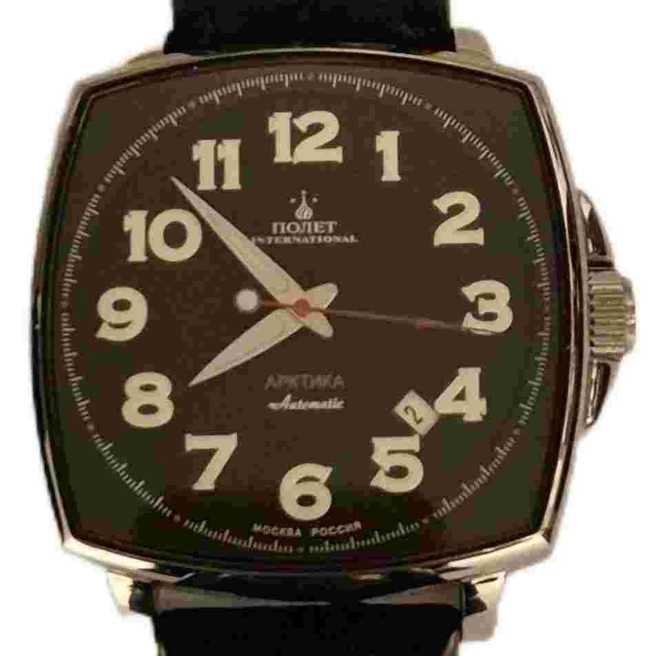 Poljot International Automatic Watch ARKTIKA – Stainless Steel – Black Dial – Box Included