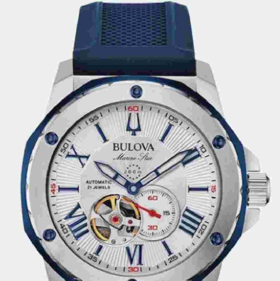 Bulova Marine Star White Dial Watch Men's Automatic