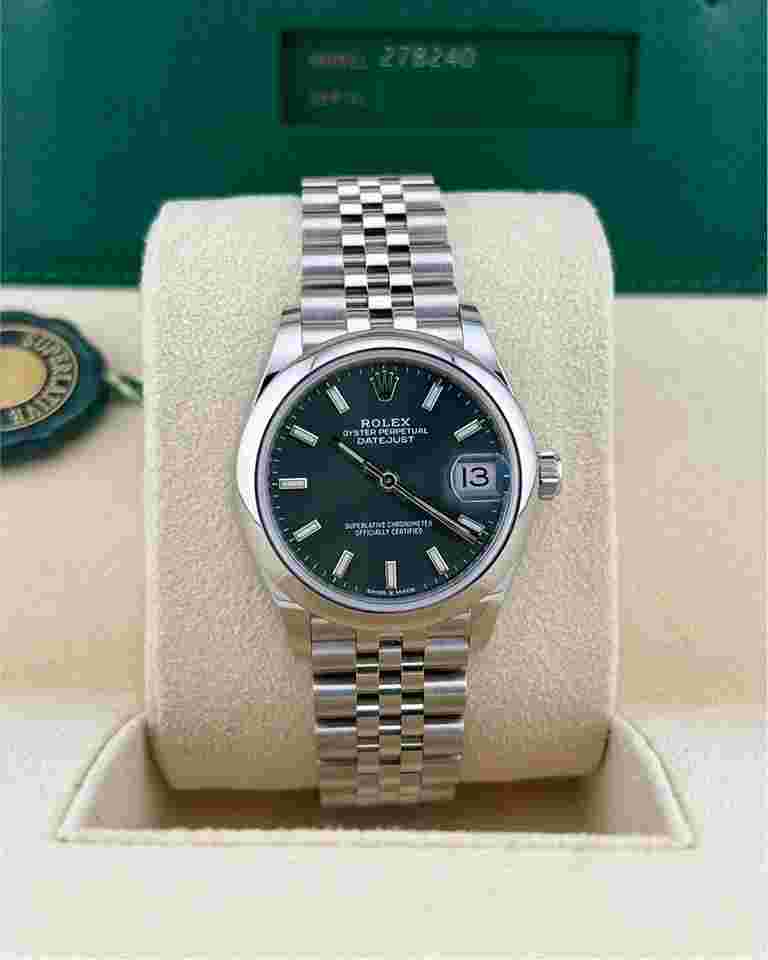 Rolex Datejust 31 In Stock 2025 278240 Datejust 31 Mint Green Stick Stainless Steel Jubliee