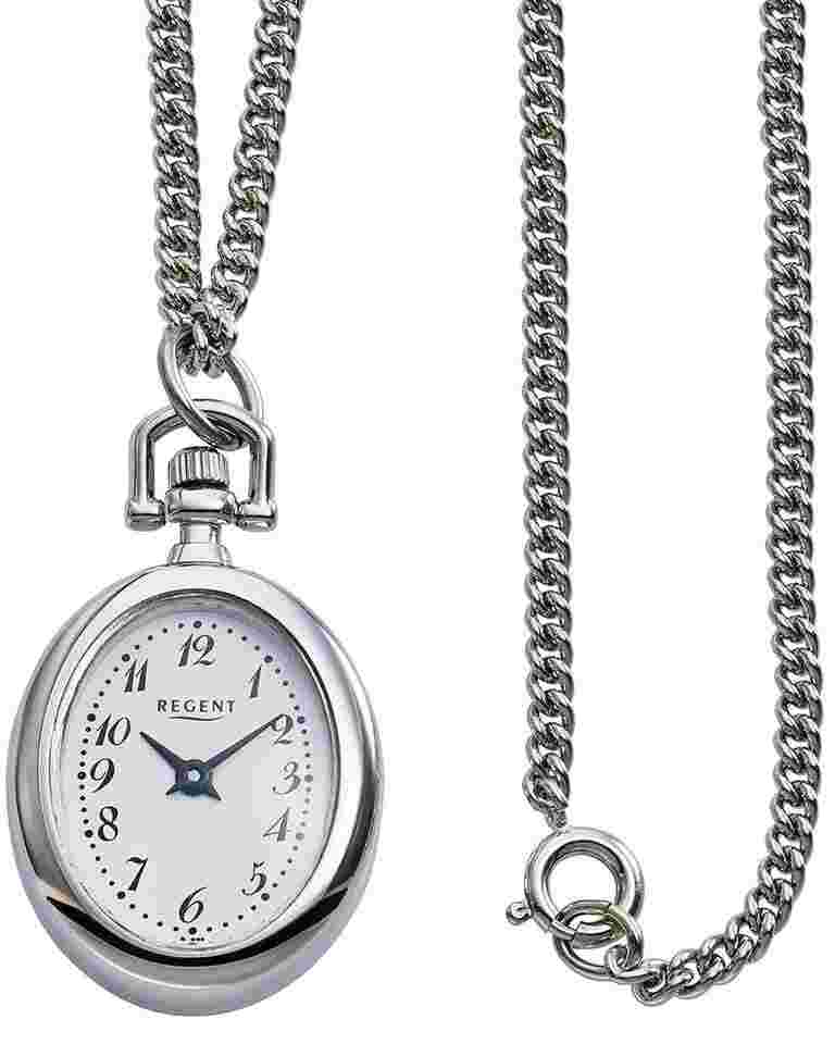 Regent P-779 Umhängeuhr mit Kette Silberfarben