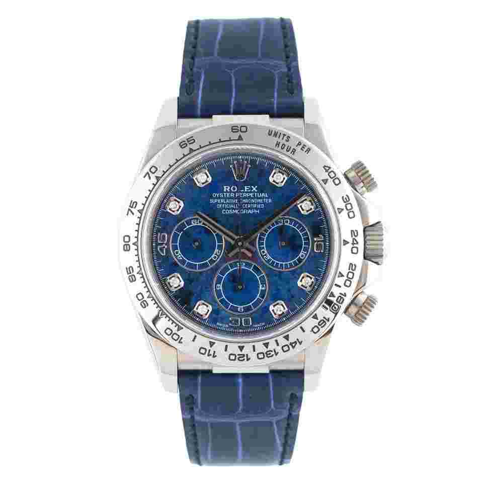 Rolex Daytona Cosmograph Zenith White Gold Sodalite Dial Full Set 2000 - 16519
