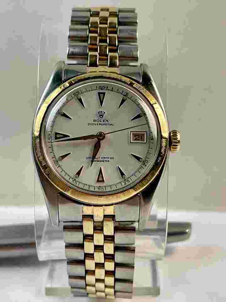 Rolex Datejust 36 Super Oyster Perpetual Date Automatic Chronometer Solid 14K(585) Gold/S.Steel Bubble Back Vintage Ref.6105 Swiss Made