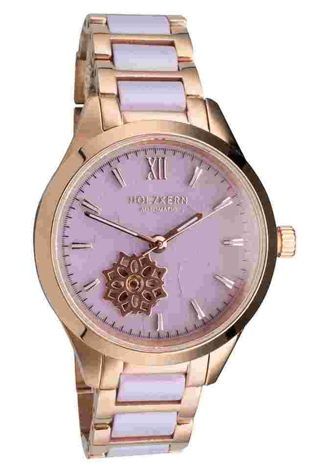 Holzkern Damen-Armbanduhr Automatik Kaleidoscopic Amethyst/Keramik