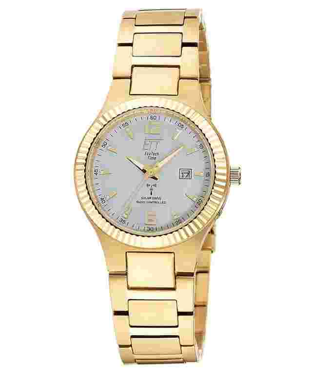 ETT Eco Tech Time ELT-11673-12M Funk-Solar Damenuhr Everest Lady Goldfarben