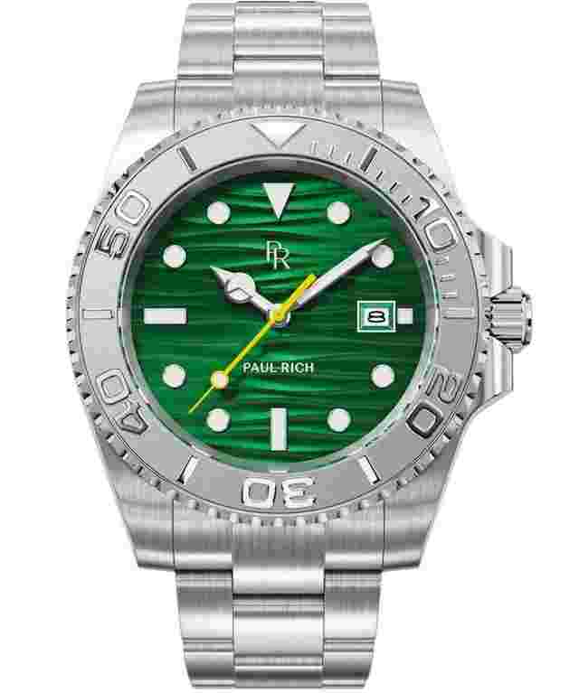 Paul Rich PR-46707 Herrenuhr Crystal Bay Emerald Isle Silver Green 40mm 5ATM