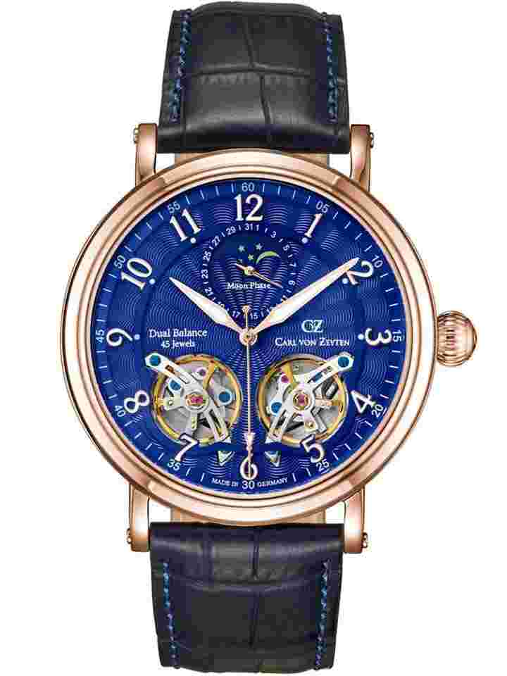 Carl von Zeyten CVZ0054RBLS Murg Mondphase Automatik Herrenuhr 46mm 5ATM