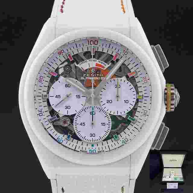 Zenith 49.9010.9004/01.R947 44mm 2022 Matte White Ceramic White Rainbow dial Fullset 1y warranty