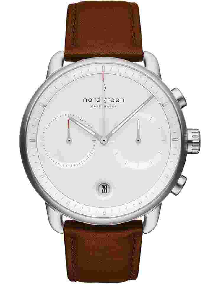 Nordgreen PI42SILEBRXX Herrenuhr Pioneer Chronograph 42mm 10ATM