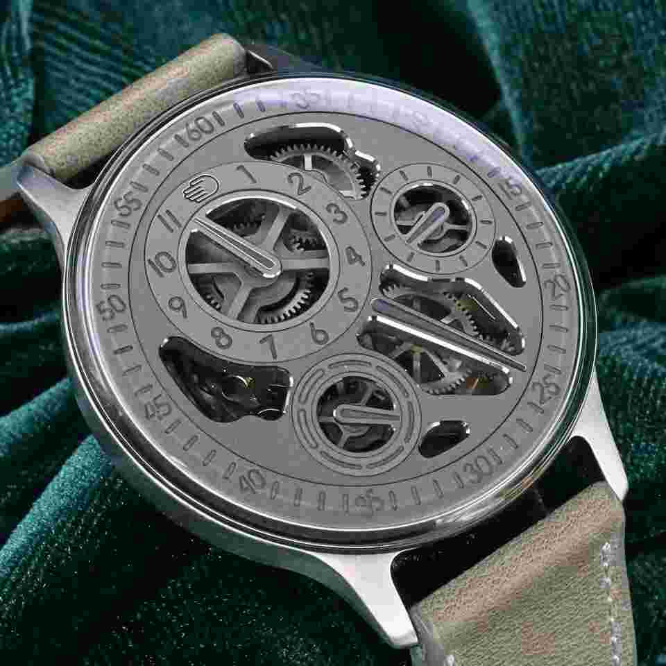 Ressence Type 1H Hodinkee Limited Edition Silver Skeleton Dial Stainless Steel MINT FULL SET 1H