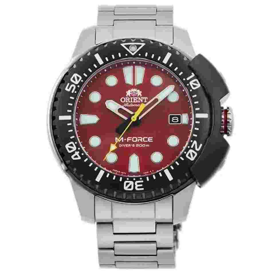 Orient M-Force RA-AC0L02R Red Dial Automatic Diver Stainless Steel 45 mm Watch Brand New Full Set Men's Watch