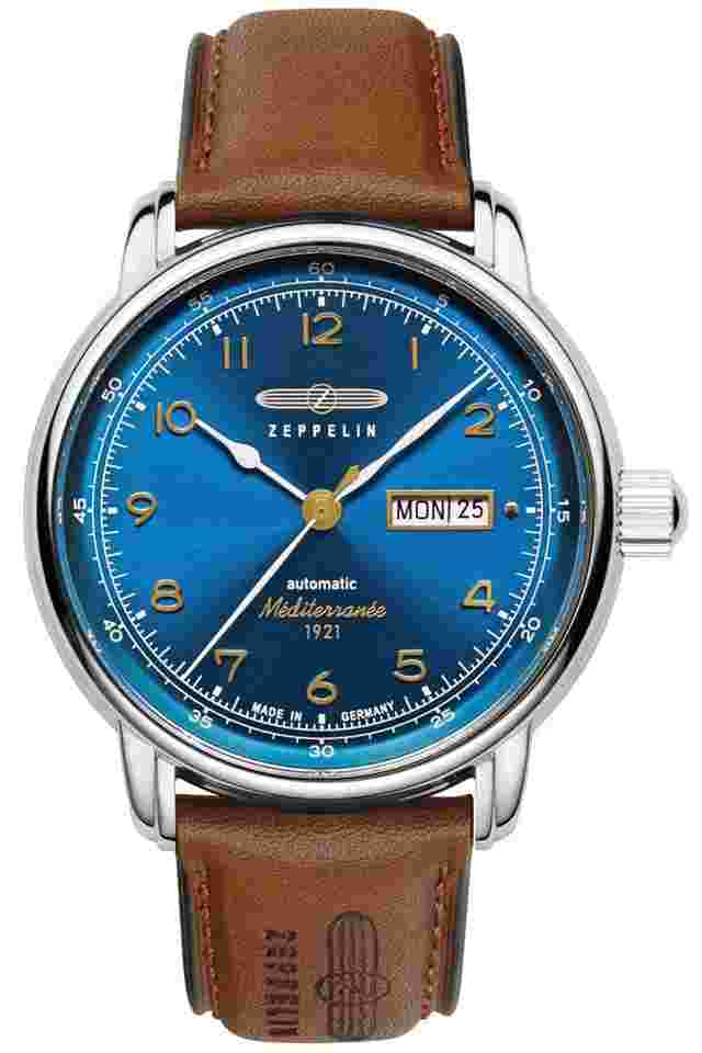 Zeppelin 9664-3 Herrenuhr Automatik 100 Jahre Méditerranée Braun/Blau