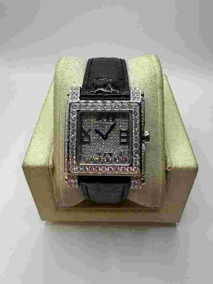 Chopard Happy Sport White gold Pave dial happy sport Full Set