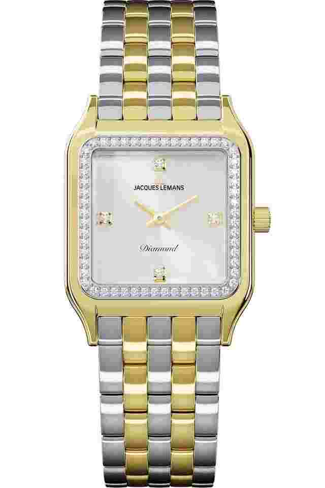Jacques Lemans D-15B Quarzuhr für Damen Diamond Watches Zweifarbig