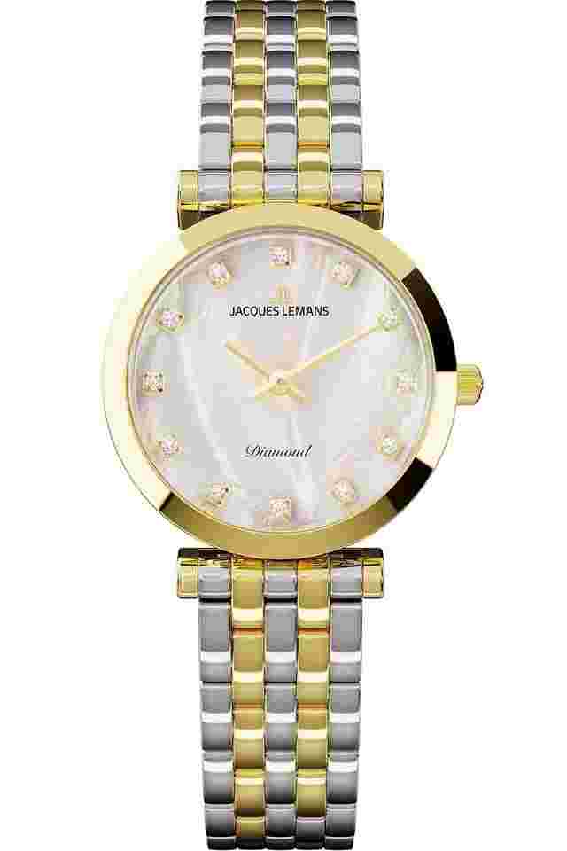 Jacques Lemans D-12B Damen-Armbanduhr Diamond Watches mit Perlmutt