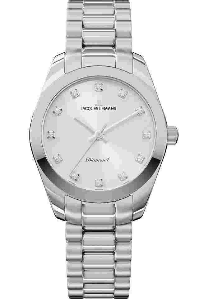 Jacques Lemans D-10A Damenuhr Diamond Watches Edelstahl/Silberfarben