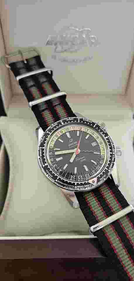 Enicar Sherpa Guide 600 GMT World-Time 1968 - Super Compressor - Service - Full Original