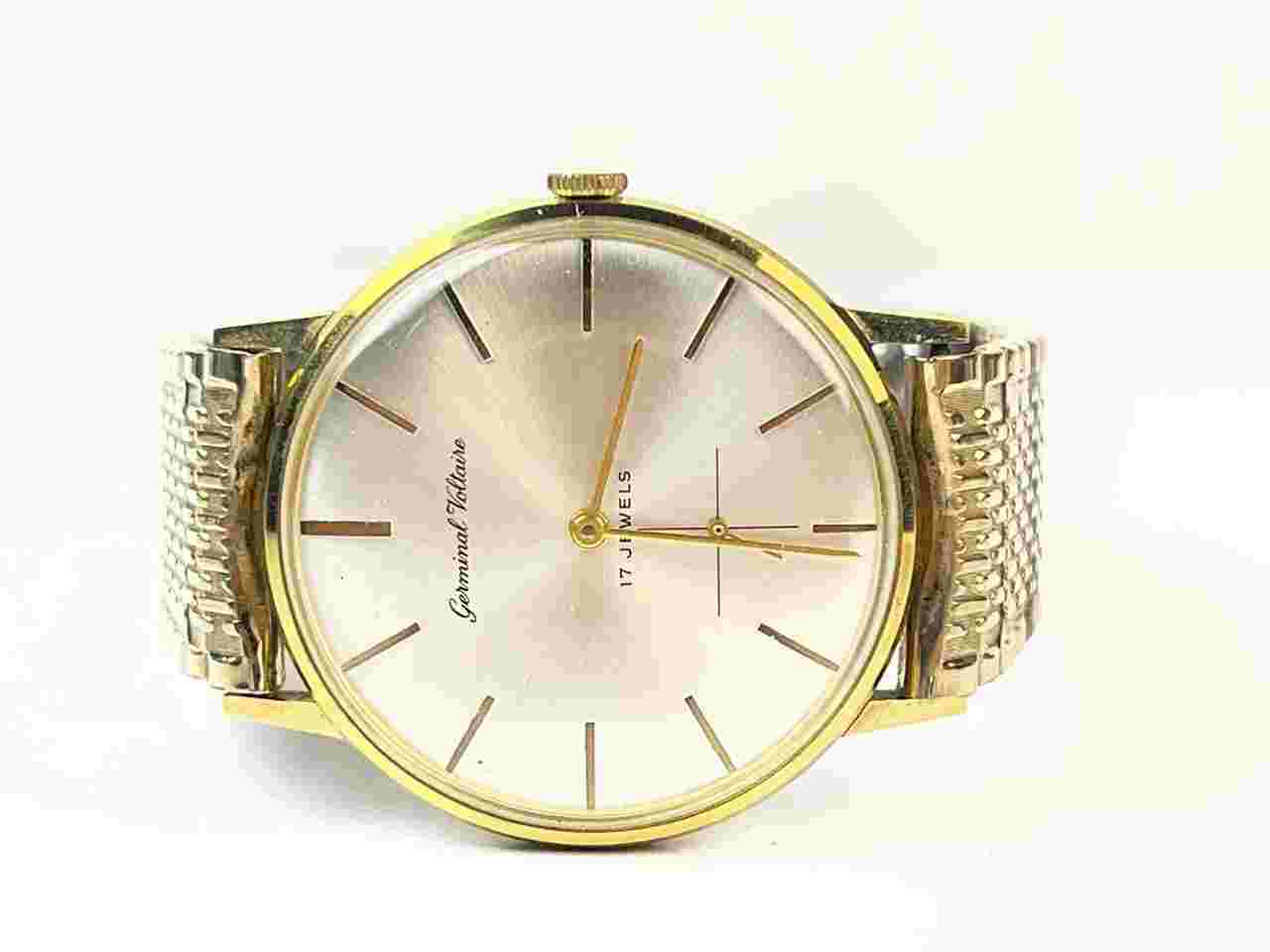 Germinal Voltaire Classic Dress Gold Capped Stainless-Steel Case Back Pie Pan Vintage Cal.092 Swiss Made